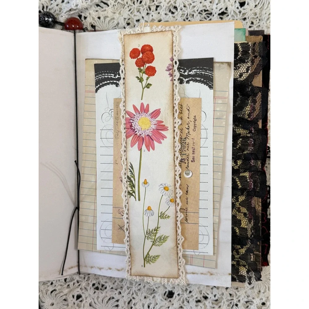 Vintage Style Handmade Junk Journal, featuring Black Lace
